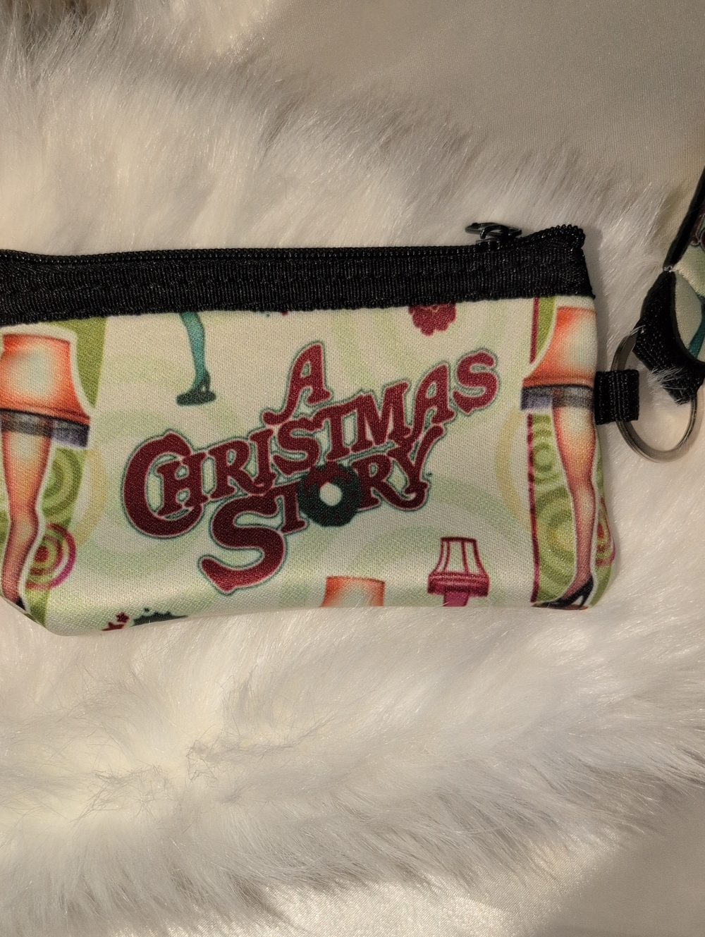 A Christmas Story Graphic Zip Wristlet Coin Purse Keychain
